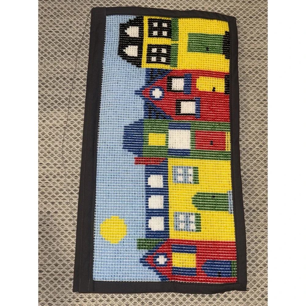 Latch Hook Wall Hanging Decoration Vintage Children Kids Colorful Neighborhood